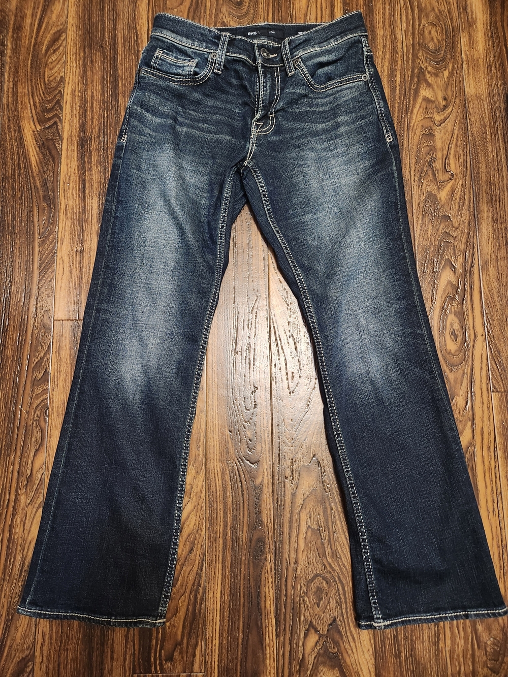 BKE Men's Jake Dark Blue Stretch Bootcut Jeans 28x30 EUC